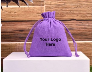 Custom Jewelry Pouch With Logo Wedding Favor Bag Cotton Drawstring pouch