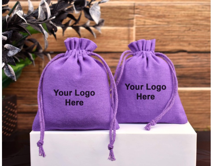 Custom Jewelry Pouch With Logo Wedding Favor Bag Cotton Drawstring pouch