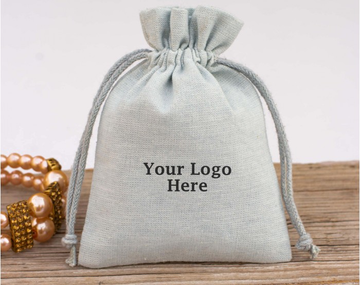 Buy Gray Custom Personalized Jewelry Packaging Pouches