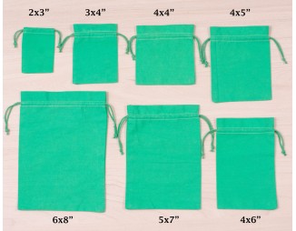 Bagwalas Custom Drawstring Jewelry Packaging Pouch, Personalized Logo Print Bags (Pack Of 100, Sea Green)