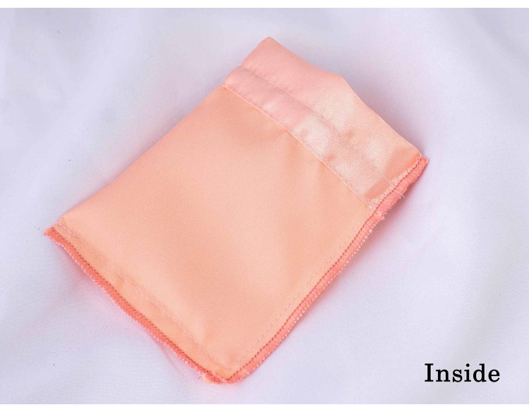 Peach Satin Pouch With Logo Drawstring Pouch Jewelry Packaging Pouch - Bagwalas