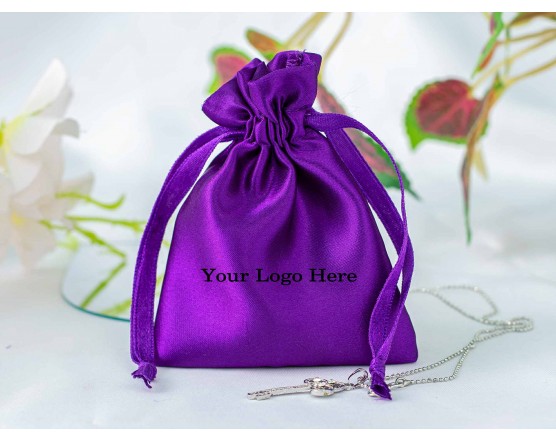 100 Yellow Satin Fabric Custom Jewelry Pouch With Logo, Small Drawstring  Bag, Wedding Favor Pouch