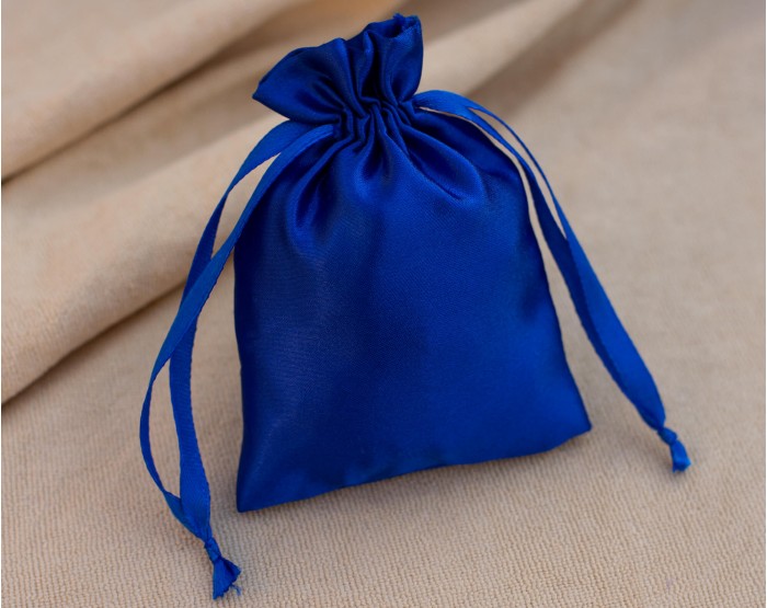Blue Satin Jewelry Packaging Pouches, Custom Jewelry Packaging Bag (Pack Of  100)