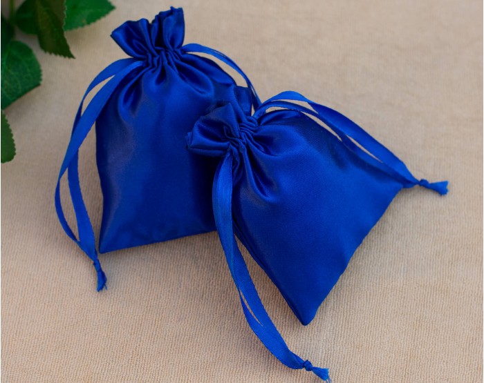 Burlap Drawstring Bags Chinese Style Gift Storage Bag Jewelry Packaging  Pouch Small Floral Embroidered Jewelry Pouches for Wedding Festival BLUE B