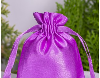 100 Light Purple Satin Fabric Custom Jewelry Pouch With Logo, Small Drawstring Bag, Wedding Favor Pouch