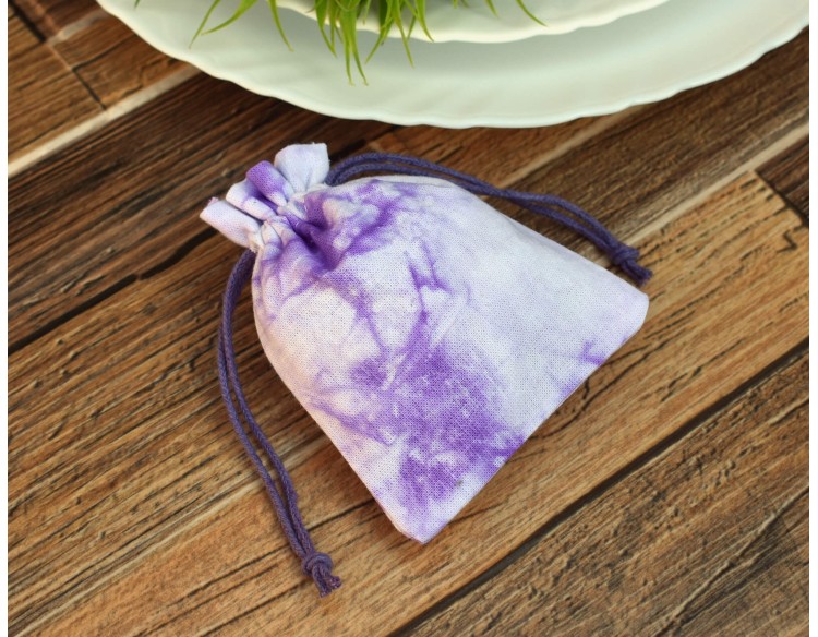 Purple Tie Dye Personalized Drawstring Pouch Jewellery Bags