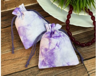 Purple Tie Dye Personalized Drawstring Pouch Jewellery Bags