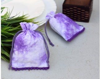 Purple Tie Dye Personalized Drawstring Pouch Bag, Wedding Favor Bags, Jewelry Packaging Pouches