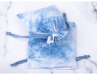 100 Blue Tie Dye Custom Jewelry Pouch, Wedding Favor Bag, Cotton Drawstring Pouch