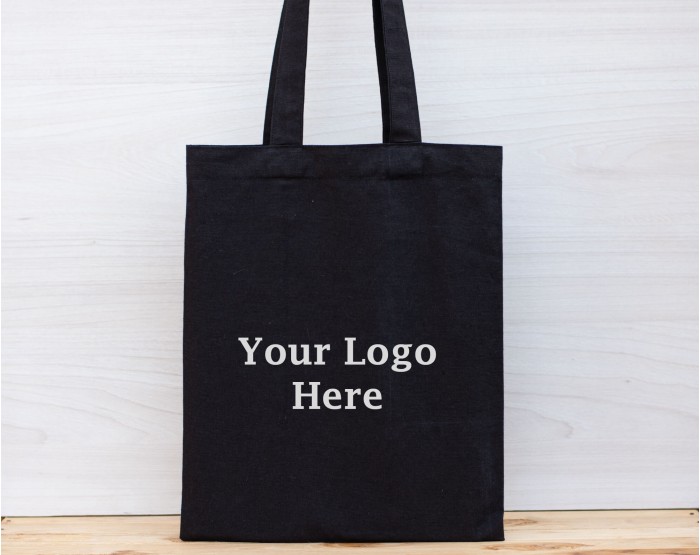 Buy A Pack of 25 Black Tote Bags With Logo at Bagwalas
