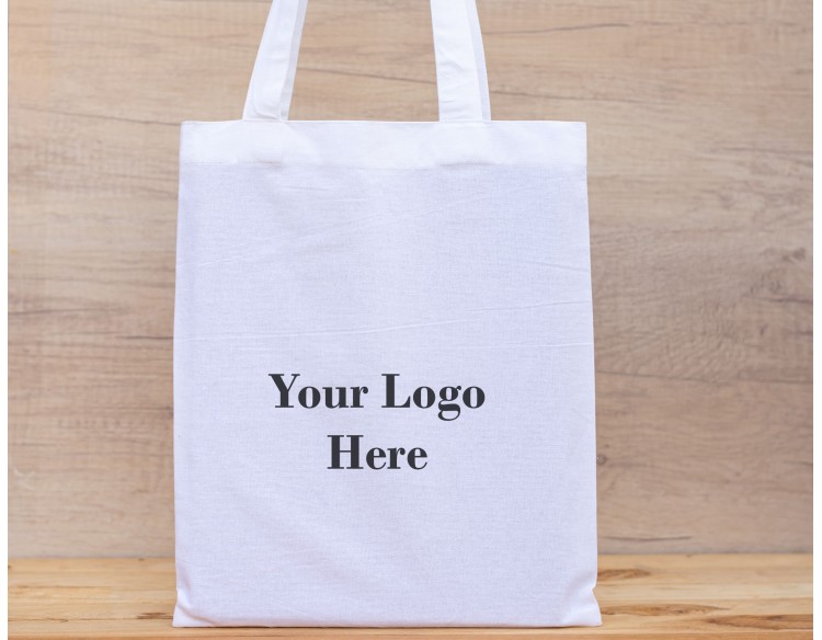 Set Of 25 White Cotton Tote Bags - Eco Friendly Customizable Bags With Logo