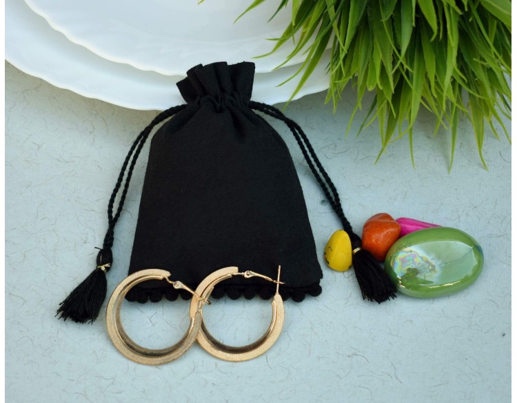 Personalized Jewelry Packaging Pouch With Black Drawstring, Wedding Favor Bags, Eco friendly Packaging Bag, Produce Bags