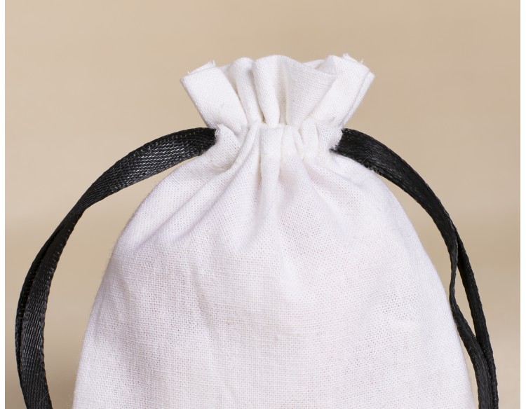 White Drawstring Pouch, Custom Jewelry Package, Wedding Favor Bag