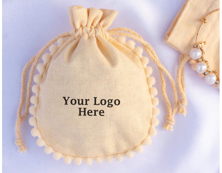 Set Of 100 Designer Wedding Favor Pouches, Custom Drawstring Pouch (Designer, BG153)