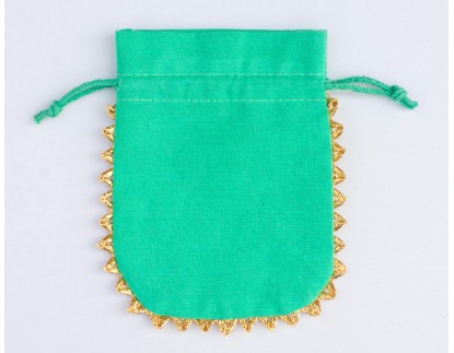 100 Sea Green Designer Jewelry Packaging Pouch, Custom Wedding Favor Bags (Designer, BG148)