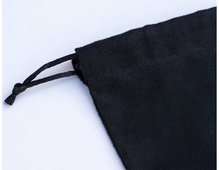 Pack Of 50 Black Suede Custom Drawstring Bag, Custom Jewelry Packaging Bag